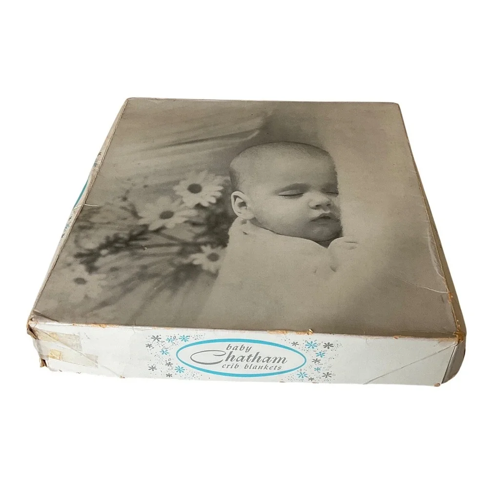 New Vintage Baby Chatham Crib Blanket Pink MCM 1956 Gift 36x50